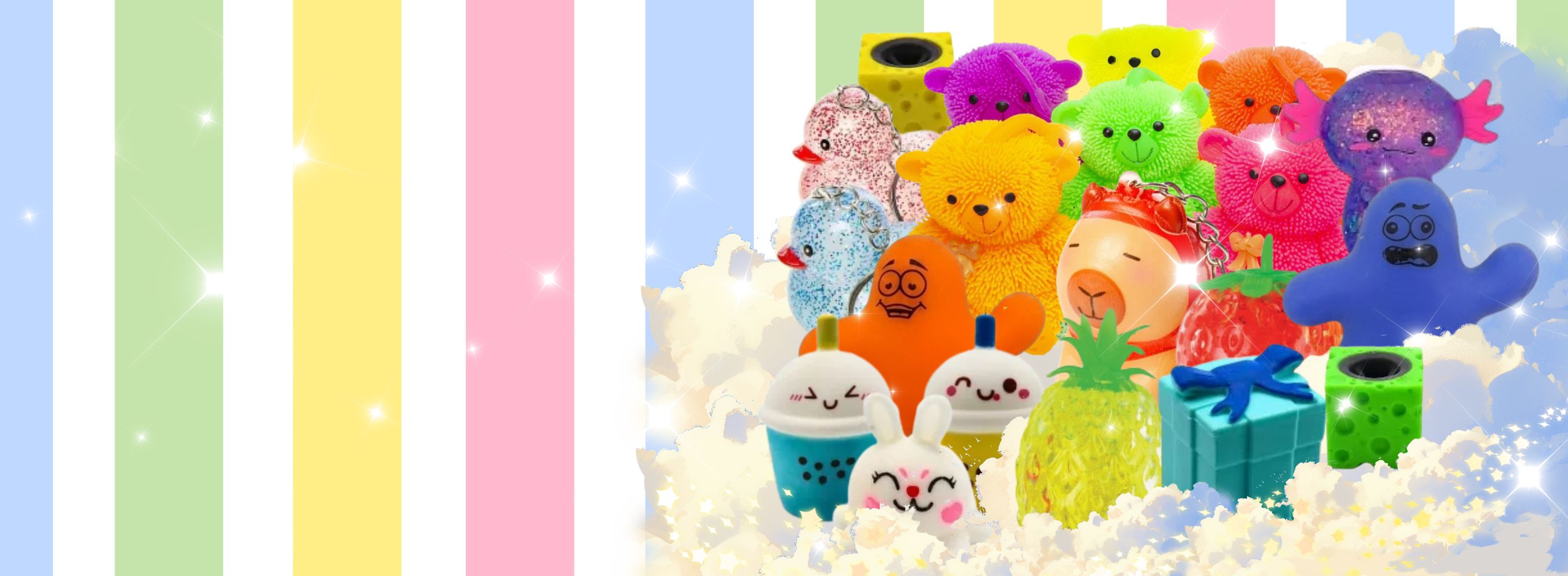 squishy, balles puffer, jouets anti stress